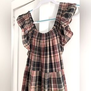 Madewell plaid midi dress